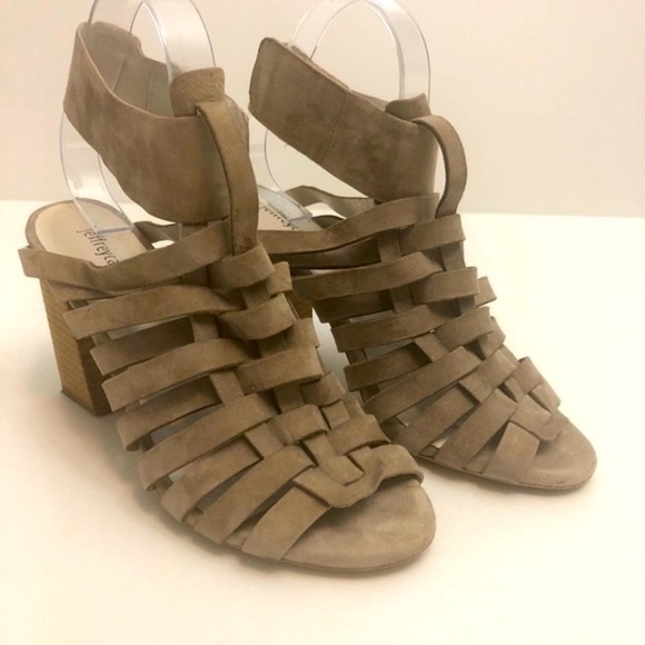 Jeffrey Campbell Taupe Suede Sinaloa Heeled Sandals - Picture 2 of 9